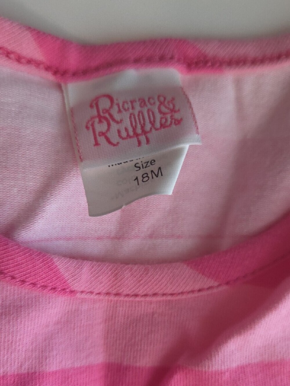 Ricrac & Rufgles Striped Pink Ruffle Romper - Picture 2 of 7